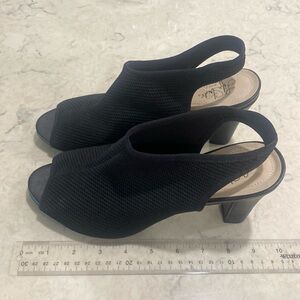 Women’s black peep toe heels